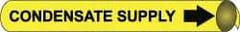 NMC - Pipe Marker with Condensate Supply Legend and Arrow Graphic - 2-1/2 to 3-1/4" Pipe Outside Diam, Black on Yellow - All Tool & Supply