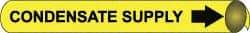 NMC - Pipe Marker with Condensate Supply Legend and Arrow Graphic - 8 to 10" Pipe Outside Diam, Black on Yellow - All Tool & Supply