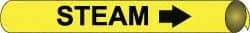 NMC - Pipe Marker with Steam Legend and Arrow Graphic - 4-5/8 to 5-7/8" Pipe Outside Diam, Black on Yellow - All Tool & Supply