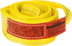 Lift-All - 6' Long x 3" Wide, 8,600 Lb Vertical Capacity, 2 Ply, Polyester Web Sling - 6,900 Lb Choker Capacity, Yellow - All Tool & Supply