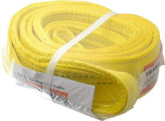 Lift-All - 8' Long x 3" Wide, 8,600 Lb Vertical Capacity, 2 Ply, Polyester Web Sling - 6,900 Lb Choker Capacity, Yellow - All Tool & Supply