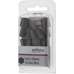 Wiha - 10mm Hex Screwdriver Bit - 1/4" Drive, 1" OAL - All Tool & Supply