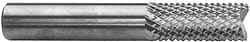 Accupro - 1/4" Diam, 1" LOC, Fishtail Point End, Solid Carbide Diamond Pattern Router Bit - Right Hand Cut, 3" OAL, 1/4" Shank Diam, Use on Fiberglass - All Tool & Supply