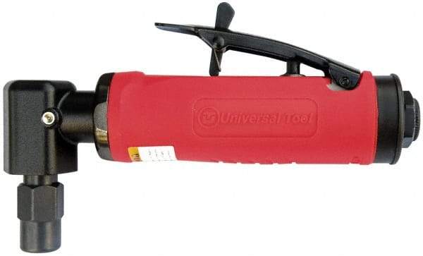 Universal Tool - 1/4" Collet, Angle Handle, Angle Air Die Grinder - 12,000 RPM, Rear Exhaust, 16 CFM, 0.45 hp, 90 psi, 1/4 NPT - All Tool & Supply