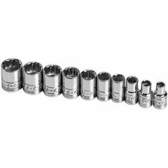 SK - 1/4" Drive Standard Socket Set - 5 to 14mm, Metric Measurement Standard - All Tool & Supply