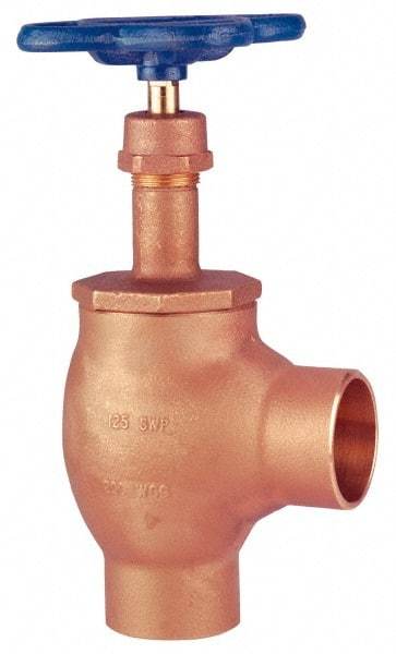 NIBCO - 1" Pipe, Class 125, Soldered Bronze Renewable Angle Gate Valve - 200 WOG, 125 WSP, Screw-In Bonnet - All Tool & Supply