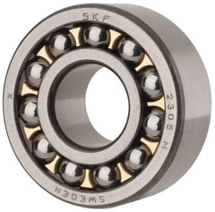 SKF - 25mm Bore Diam, 62mm OD, Open Self Aligning Radial Ball Bearing - 24mm Wide, 2 Rows, Round Bore, 1,470 Lb Static Capacity, 5,440 Lb Dynamic Capacity - All Tool & Supply