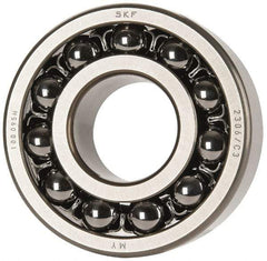 SKF - 30mm Bore Diam, 72mm OD, Open Self Aligning Radial Ball Bearing - 27mm Wide, 2 Rows, Round Bore, 1,980 Lb Static Capacity, 7,010 Lb Dynamic Capacity - All Tool & Supply