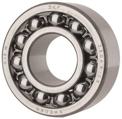 SKF - 30mm Bore Diam, 72mm OD, Open Self Aligning Radial Ball Bearing - 27mm Wide, 2 Rows, Round Bore, 1,980 Lb Static Capacity, 7,010 Lb Dynamic Capacity - All Tool & Supply