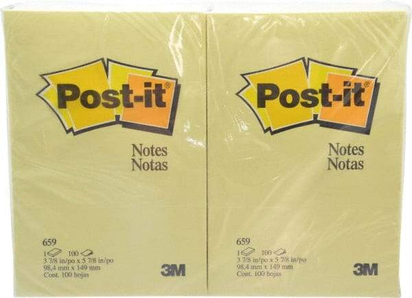 3M - 100 Sheet, 4 x 6", Note Pad/Writing Pad/Notebook - Yellow - All Tool & Supply