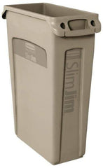 Rubbermaid - 23 Gal Beige Rectangle Trash Can - Polyethylene, 30" High x 22" Long x 11" Wide - All Tool & Supply