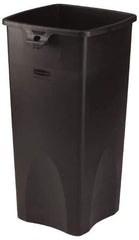 Rubbermaid - 23 Gal Black Square Trash Can - Polyethylene, 30.9" High x 16-1/2" Long x 15-1/2" Wide - All Tool & Supply