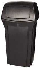 Rubbermaid - 35 Gal Black Square Trash Can - Polyethylene, 41" High x 21-1/2" Long x 21-1/2" Wide - All Tool & Supply