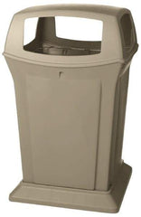 Rubbermaid - 45 Gal Beige Square Trash Can - Polyethylene, 41-1/2" High x 24-7/8" Long x 24-7/8" Wide - All Tool & Supply