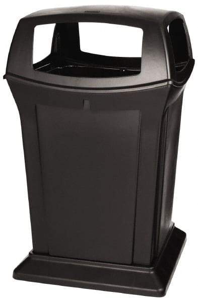 Rubbermaid - 45 Gal Black Square Trash Can - Polyethylene, 41-1/2" High x 24-7/8" Long x 24-7/8" Wide - All Tool & Supply