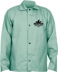 MCR Safety - Size L Welding & Flame Resistant/Retardant Jacket - Green, Cotton, Snaps Closure - All Tool & Supply