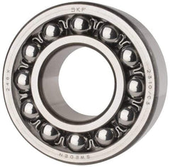 SKF - 50mm Bore Diam, 110mm OD, Open Self Aligning Radial Ball Bearing - 40mm Wide, 2 Rows, Round Bore, 4,500 Lb Static Capacity, 14,300 Lb Dynamic Capacity - All Tool & Supply