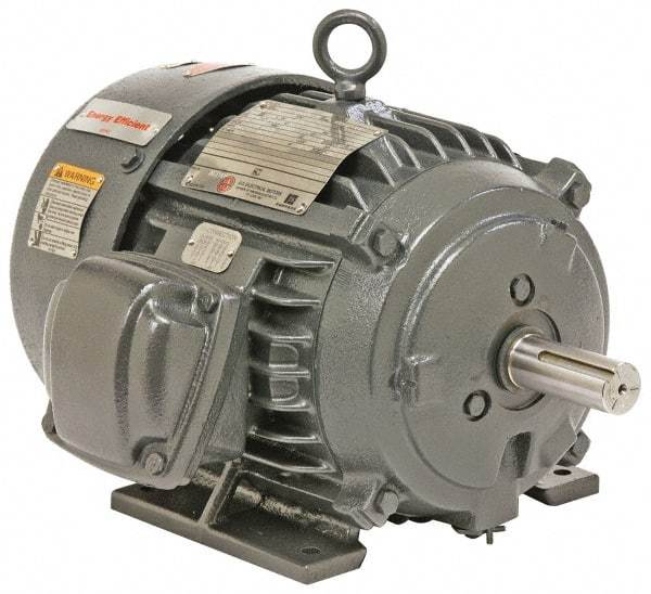 US Motors - 200 hp, TEFC Enclosure, No Thermal Protection, 1,785 RPM, 575 Volt, 60 Hz, Three Phase Energy Efficient Motor - Size 447 Frame, Rigid Mount, 1 Speed, Ball Bearings, 183 Full Load Amps, F Class Insulation, Reversible - All Tool & Supply