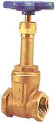 NIBCO - 3" Pipe, Class 125, Threaded Bronze Solid Wedge Rising Stem Gate Valve - 200 WOG, 125 WSP, Screw-In Bonnet - All Tool & Supply