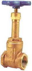 NIBCO - 1-1/2" Pipe, Class 125, Threaded Bronze Solid Wedge Rising Stem Gate Valve - 200 WOG, 125 WSP, Screw-In Bonnet - All Tool & Supply