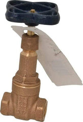 NIBCO - 1/4" Pipe, Class 125, Threaded Bronze Solid Wedge Rising Stem Gate Valve - 200 WOG, 125 WSP, Screw-In Bonnet - All Tool & Supply