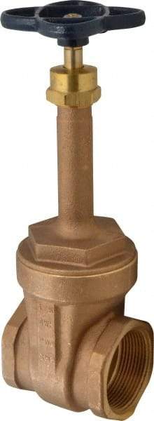 NIBCO - 2-1/2" Pipe, Class 125, Threaded Bronze Solid Wedge Rising Stem Gate Valve - 200 WOG, 125 WSP, Screw-In Bonnet - All Tool & Supply