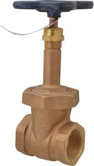 NIBCO - 1-1/2" Pipe, Class 125, Threaded Bronze Solid Wedge Rising Stem Gate Valve - 200 WOG, 125 WSP, Union Bonnet - All Tool & Supply