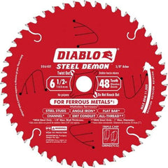 Freud - 6-1/2" Diam, 5/8" Arbor Hole Diam, 48 Tooth Wet & Dry Cut Saw Blade - Carbide-Tipped, Burr-Free Action, Standard Round Arbor - All Tool & Supply