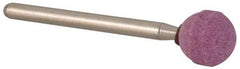 Made in USA - 3/8" Head Diam x 3/8" Thickness, B122, Ball End, Aluminum Oxide Mounted Point - Medium Grade - All Tool & Supply