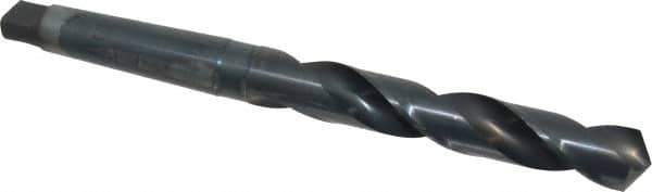 Chicago-Latrobe - 1-1/4", 4MT 118° Point High Speed Steel Taper Shank Drill Bit - Oxide Finish, 7-7/8" Flute Length, 13-1/2" OAL, Spiral Flute, Series 110 - All Tool & Supply