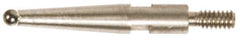 Made in USA - 0.08" Ball Diam, Carbide, Ball Test Indicator Contact Point - 0.78" Contact Point Length, Use with Fowler Test Indicators - All Tool & Supply