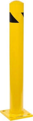 PRO-SAFE - 4-1/2" Diam x 36" High, Steel Bollard - 8" Wide x 8" Long Mounting Plate - All Tool & Supply