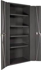 Durham - 4 Shelf Locking Storage Cabinet - Steel, 36" Wide x 24" Deep x 84" High, Gray - All Tool & Supply