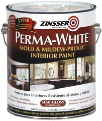 Zinsser - 1 Gal White Semi Gloss Finish Latex Paint - 400 Sq Ft per Gal, Interior/Exterior, <50 gL VOC Compliance - All Tool & Supply