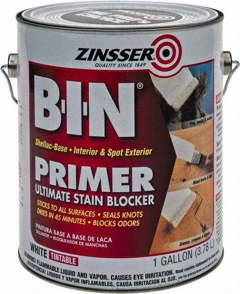 Zinsser - 1 Gal White Primer - 400 to 500 Sq Ft Coverage, 549 gL Content, Quick Drying - All Tool & Supply