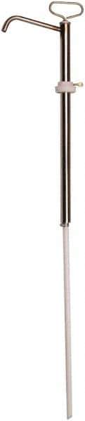 Value Collection - 3/4" Outlet, Stainless Steel Hand Operated Drum Pump - 8 oz per Stroke, 45" OAL, For Solvents, Acids & Other Corrosive Chemicals - All Tool & Supply