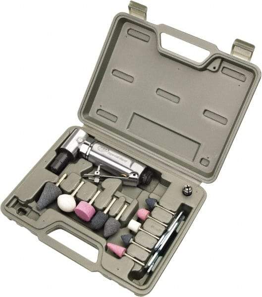 Ingersoll-Rand - 1/4" Spindle, 21,000 RPM, Front Exhaust Air Die Grinder Set - 24 CFM Air Consumption, 1/4 NPT Inlet, 1/4 hp - All Tool & Supply