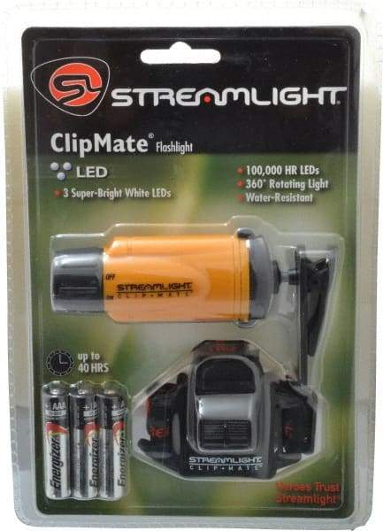 Streamlight - Green, White LED Bulb, 27 Lumens, Hands-free Flashlight - Yellow Plastic Body, 3 AAA Alkaline Batteries Included - All Tool & Supply