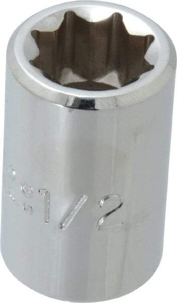 Proto - 1/2", 1/2" Drive, Standard Hand Socket - 8 Points, 1-7/16" OAL, Alloy Steel, Chrome Finish - All Tool & Supply