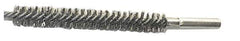 Schaefer Brush - 4" Brush Length, 3/4" Diam, Double Stem, Double Spiral Tube Brush - 6" Long, Stainless Steel, 12-24 Female Connection - All Tool & Supply