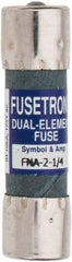 Cooper Bussmann - 250 VAC, 2.25 Amp, Time Delay Pin Indicator Fuse - Fuse Holder Mount, 1-1/2" OAL, 10 at 125 V kA Rating, 13/32" Diam - All Tool & Supply