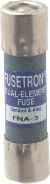 Cooper Bussmann - 250 VAC, 3 Amp, Time Delay Pin Indicator Fuse - Fuse Holder Mount, 1-1/2" OAL, 10 at 125 V kA Rating, 13/32" Diam - All Tool & Supply