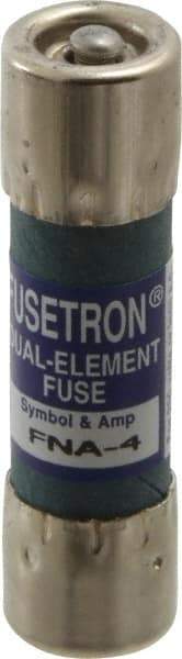 Cooper Bussmann - 250 VAC, 4 Amp, Time Delay Pin Indicator Fuse - Fuse Holder Mount, 1-1/2" OAL, 10 at 125 V kA Rating, 13/32" Diam - All Tool & Supply