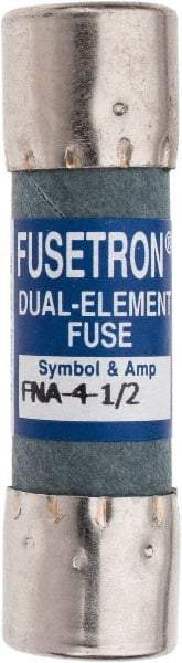 Cooper Bussmann - 250 VAC, 4.5 Amp, Time Delay Pin Indicator Fuse - Fuse Holder Mount, 1-1/2" OAL, 10 at 125 V kA Rating, 13/32" Diam - All Tool & Supply