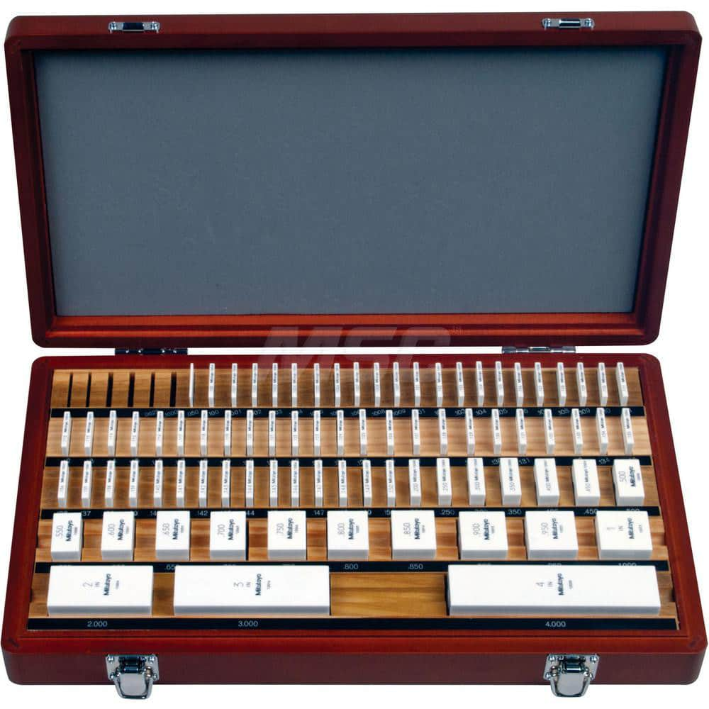 Gage Block Set: 0.101 to 0.149'' Range, 81 Pc, Ceramic Square