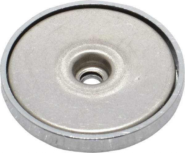 Mag-Mate - 1.24" Diam, 3/16" Cup Height, 3/16" Overall Height, 35 Lb Average Pull Force, 35 Lb Max Pull Force, Neodymium Rare Earth Cup Magnet - Through Hole Style, 1/8" Cup ID, 1/4" Magnet ID, Galvanized - All Tool & Supply