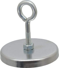 Mag-Mate - 41 Lb Max Pull Force, 3/8" Overall Height, 2.63" Diam, Ceramic Cup Magnet - Loop Style, Chrome Plated - All Tool & Supply