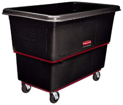 Rubbermaid - 700 Lb Load Capacity, 8 Cu Ft, Polyethylene Utility Truck - 26" Wide x 38-3/8" Long x 28-3/4" High, Black - All Tool & Supply