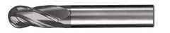 SGS - 9/16" Diam, 1-1/8" LOC, 4 Flute Solid Carbide Ball End Mill - AlTiN Finish, Single End, 3-1/2" OAL, 9/16" Shank Diam, Spiral Flute - All Tool & Supply