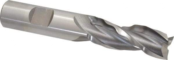 Weldon - 5/8" Diam, 1-5/8" LOC, 3 Flute High Speed Steel Roughing & Finishing Square End Mill - Uncoated, 3-3/4" OAL, 5/8" Shank Diam, Weldon Shank, 30° Helix, Centercutting - All Tool & Supply